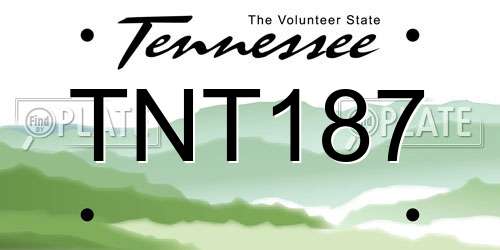 TNT187 Tennessee License Plate