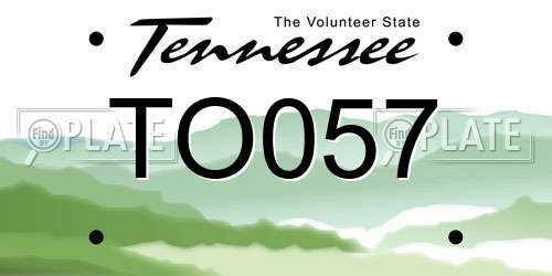 TO057 Tennessee License Plate