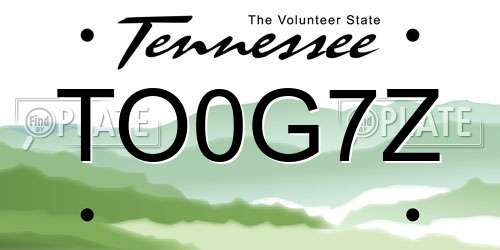 TO0G7Z Tennessee License Plate