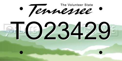 TO23429 Tennessee License Plate