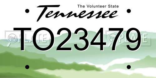TO23479 Tennessee License Plate