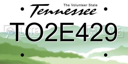 TO2E429 Tennessee License Plate