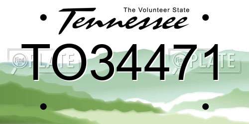 TO34471 Tennessee License Plate