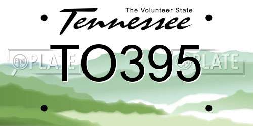 TO395 Tennessee License Plate