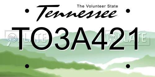 TO3A421 Tennessee License Plate