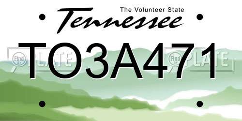 TO3A471 Tennessee License Plate