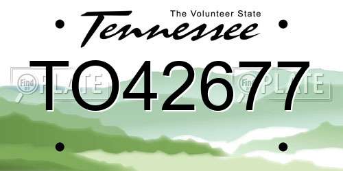 TO42677 Tennessee License Plate