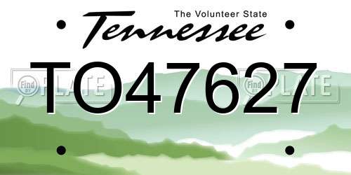 TO47627 Tennessee License Plate