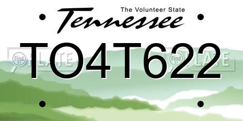 TO4T622 Tennessee License Plate