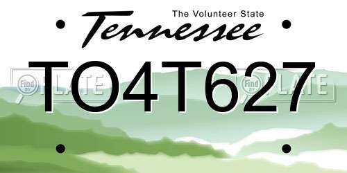 TO4T627 Tennessee License Plate