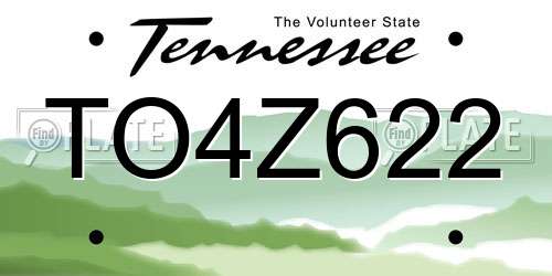 TO4Z622 Tennessee License Plate