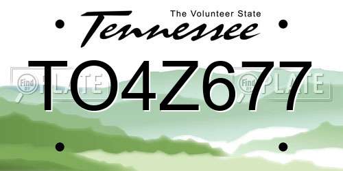 TO4Z677 Tennessee License Plate