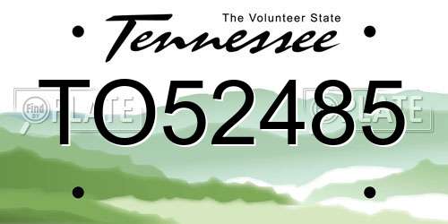 TO52485 Tennessee License Plate