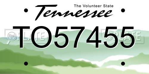 TO57455 Tennessee License Plate