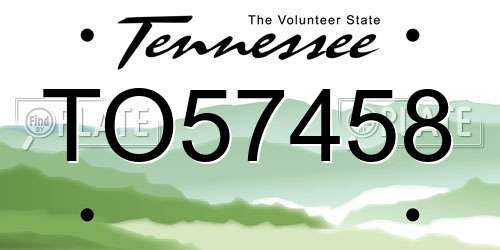 TO57458 Tennessee License Plate