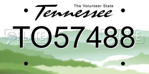 TO57488 Tennessee License Plate