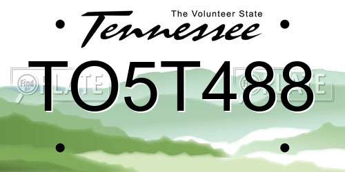 TO5T488 Tennessee License Plate