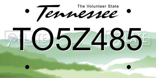 TO5Z485 Tennessee License Plate