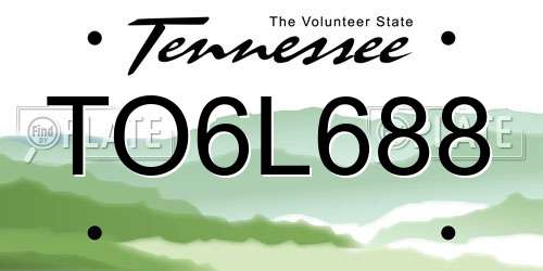 TO6L688 Tennessee License Plate