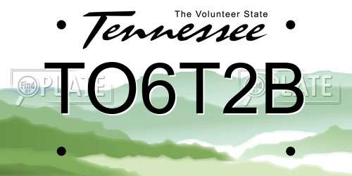 TO6T2B Tennessee License Plate