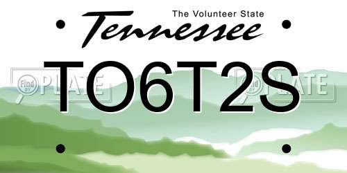 TO6T2S Tennessee License Plate