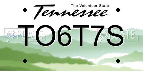 TO6T7S Tennessee License Plate