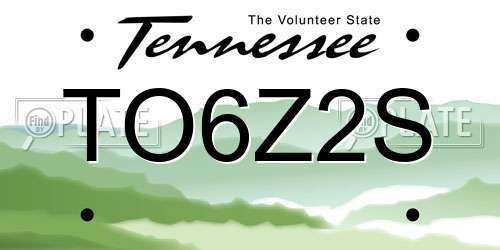 TO6Z2S Tennessee License Plate