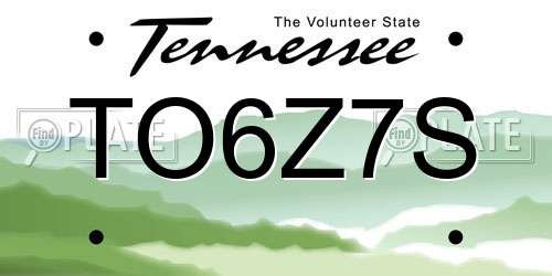 TO6Z7S Tennessee License Plate