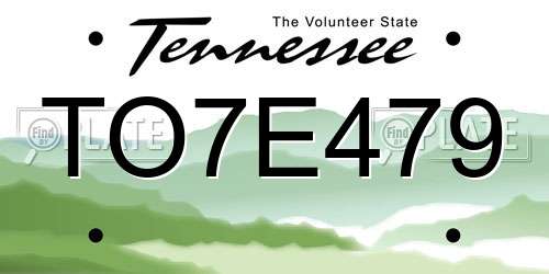 TO7E479 Tennessee License Plate
