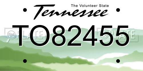 TO82455 Tennessee License Plate