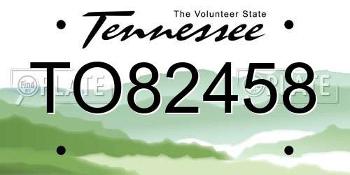 TO82458 Tennessee License Plate