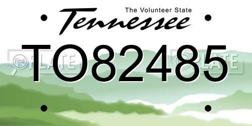 TO82485 Tennessee License Plate