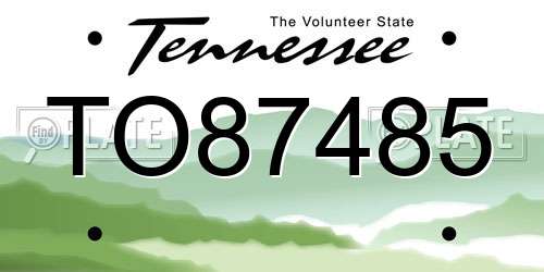 TO87485 Tennessee License Plate
