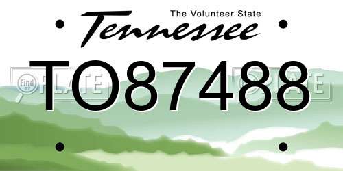 TO87488 Tennessee License Plate