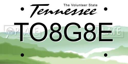 TO8G8E Tennessee License Plate
