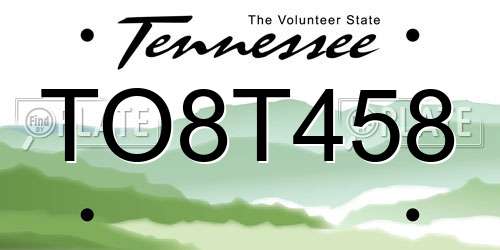 TO8T458 Tennessee License Plate