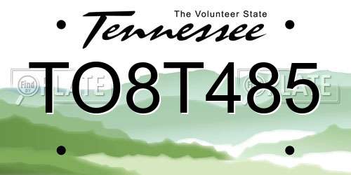 TO8T485 Tennessee License Plate