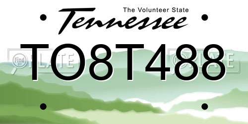 TO8T488 Tennessee License Plate