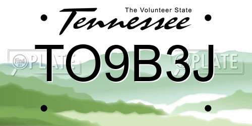 TO9B3J Tennessee License Plate