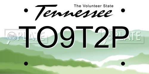 TO9T2P Tennessee License Plate