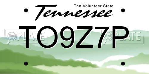 TO9Z7P Tennessee License Plate
