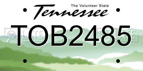 TOB2485 Tennessee License Plate