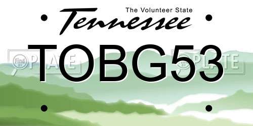 TOBG53 Tennessee License Plate
