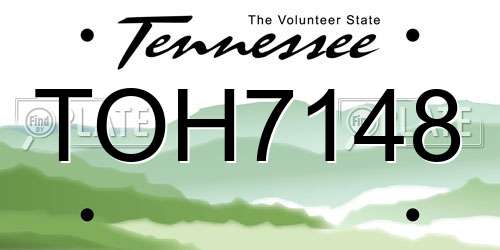 TOH7148 Tennessee License Plate