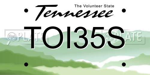 TOI35S Tennessee License Plate
