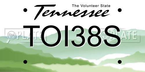 TOI38S Tennessee License Plate