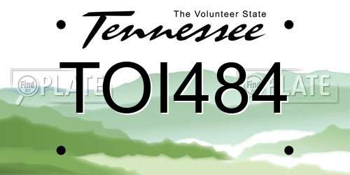 TOI484 Tennessee License Plate