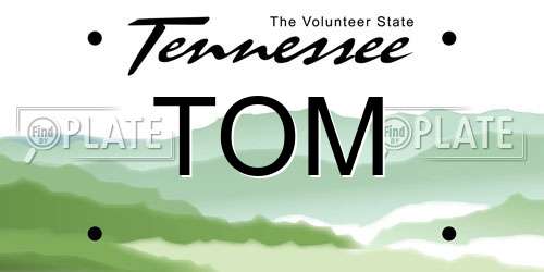 TOM Tennessee License Plate