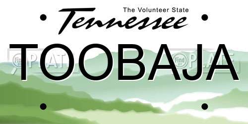 TOOBAJA Tennessee License Plate