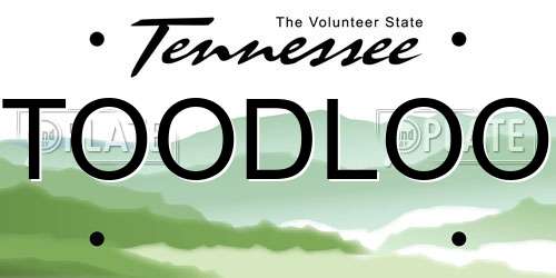 TOODLOO Tennessee License Plate